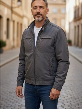 PAOLETTI Firenze men windbreaker jacket coat grey stylish luxury wind breaker XL